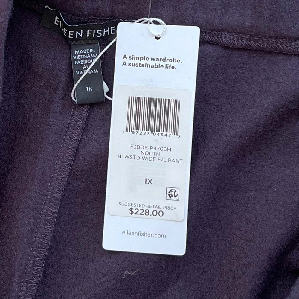Eileen Fisher Women's Wide Leg Pants - Dark Blue - Picture 6 of 9